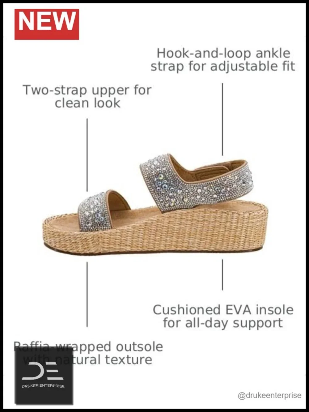 Corkys Heatwave Women's Wedge Sandal - 2 Inch Heel, EVA Insole, Hook & Loop